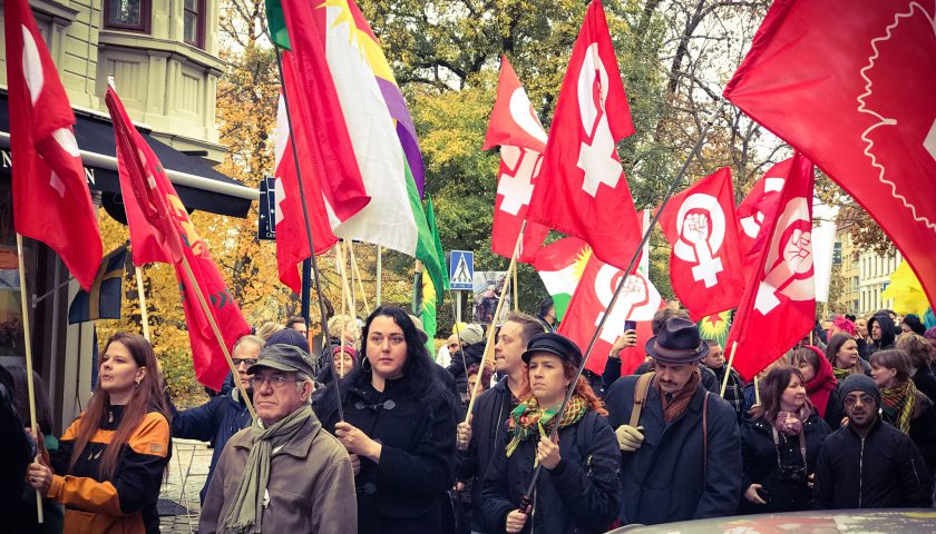 Demonstration mot Turkiets invasion av Rojava