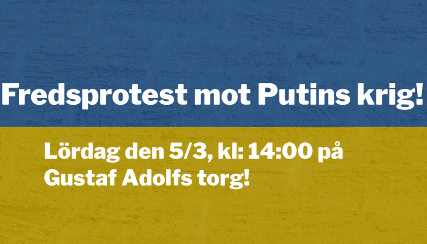 Fredsprotest mot Putins krig