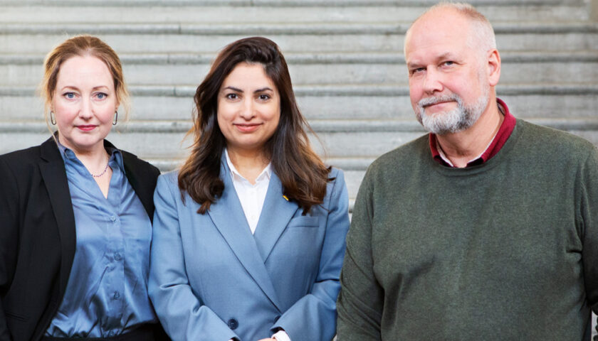 Hanna Gedin, Nooshi Dadgostar och Jonas Sjöstedt på bilden